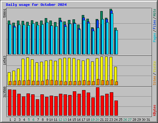 Daily usage for October 2024