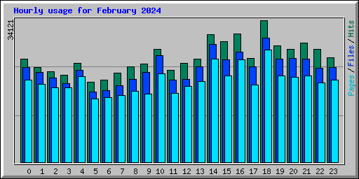 Hourly usage for February 2024