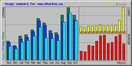 Usage summary for www.kharkov.ua